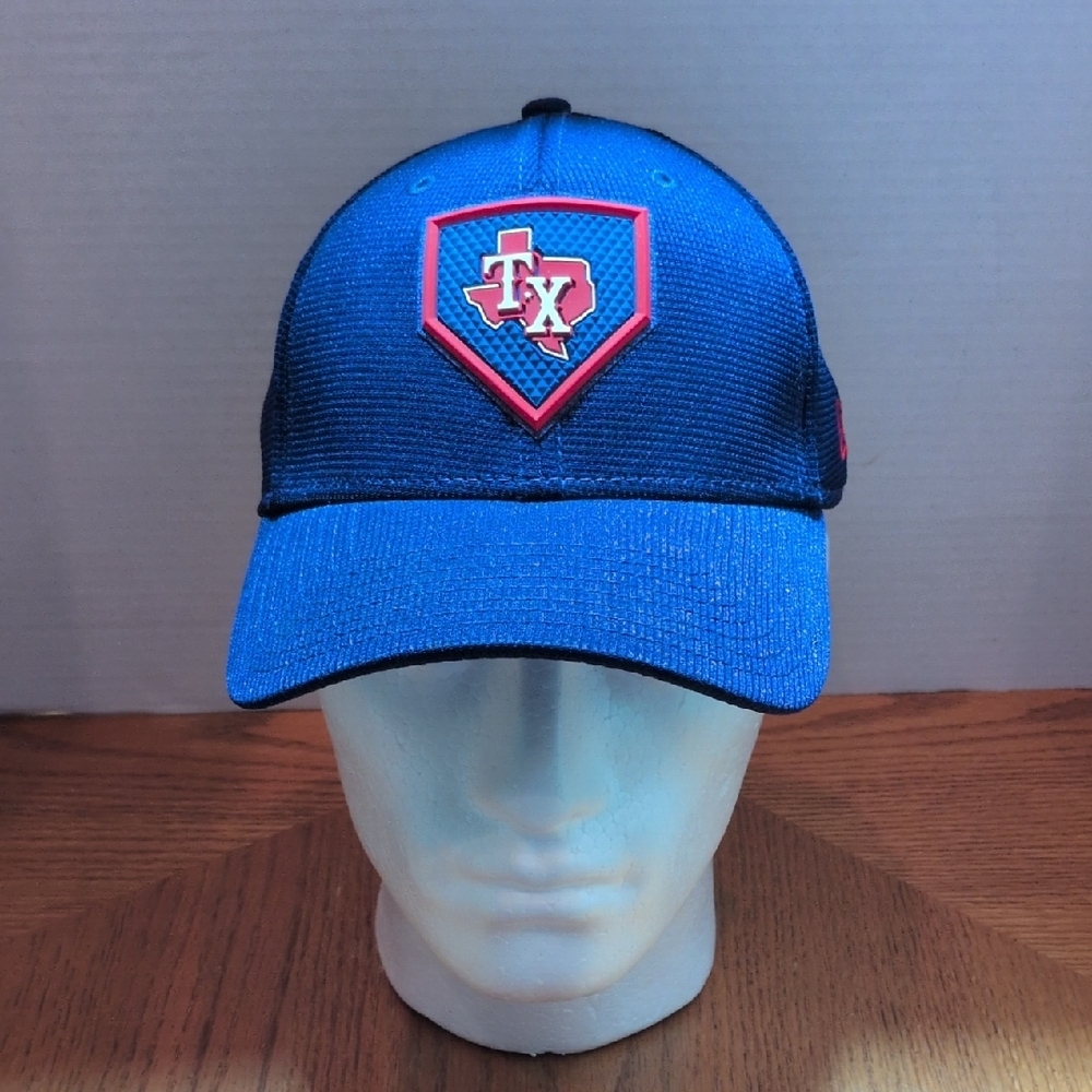 New Era 39 Thirty Texas Rangers Adult Fitted Cap Size M/L Navy Offical On-Field